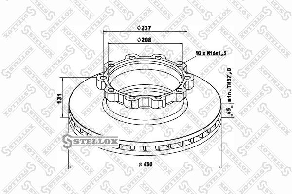 Stellox 85-00749-SX Ventilated disc brake, 1 pcs. 8500749SX