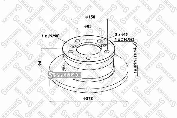 Stellox 85-00763-SX Rear brake disc, non-ventilated 8500763SX