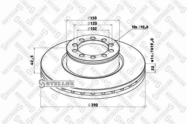 Stellox 85-00766-SX Front brake disc ventilated 8500766SX
