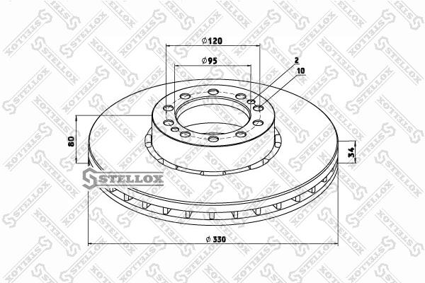 Stellox 85-00777-SX Front brake disc ventilated 8500777SX