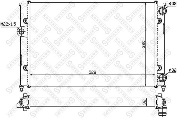 Stellox 10-25005-SX Engine cooling radiator 1025005SX 1025005SX Stellox Engine cooling radiator