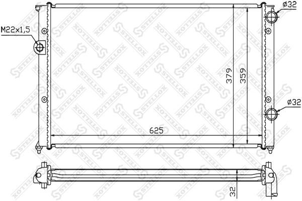 1025009SX Stellox Engine cooling radiator