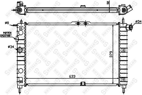 Oil Cooler Saab: 1025015SX Stellox Engine cooling radiator