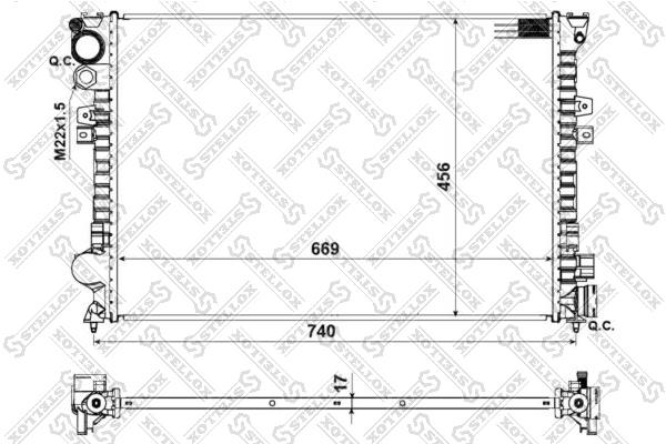 Oil cooler heat exchanger Fiat: 1025028SX Stellox Engine cooling radiator