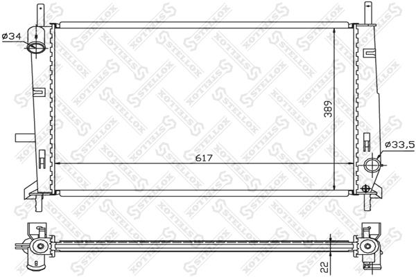1025031SX Stellox Engine cooling radiator