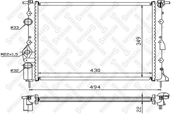 Oil Cooler Renault Thalia: 1025040SX Stellox Engine cooling radiator