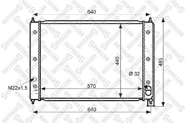 Stellox 10-25042-SX Engine cooling radiator 1025042SX 1025042SX Stellox Engine cooling radiator