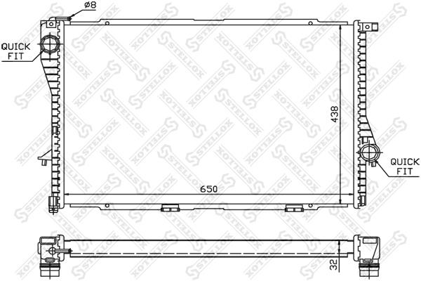 1025044SX Stellox Engine cooling radiator
