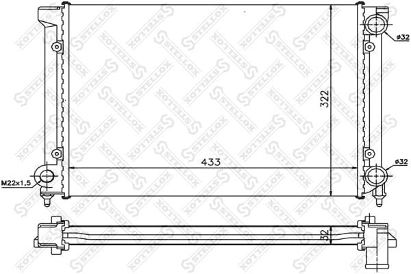 1025049SX Stellox Engine cooling radiator