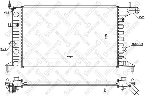 1025060SX Stellox Engine cooling radiator