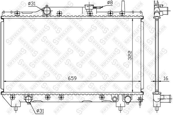 Stellox 10-25061-SX Engine cooling radiator 1025061SX 1025061SX Stellox Engine cooling radiator