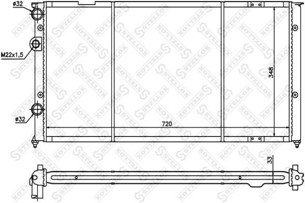 1025072SX Stellox Engine cooling radiator