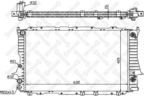 Stellox 10-25079-SX Engine cooling radiator 1025079SX 1025079SX Stellox Engine cooling radiator