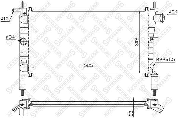 1025102SX Stellox Engine cooling radiator