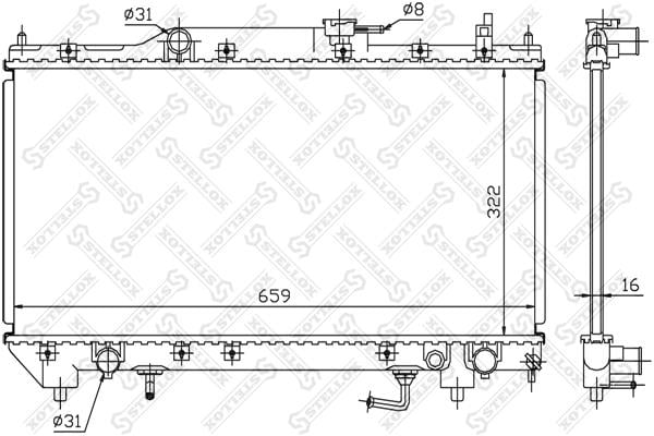 Stellox 10-25112-SX Engine cooling radiator 1025112SX 1025112SX Stellox Engine cooling radiator