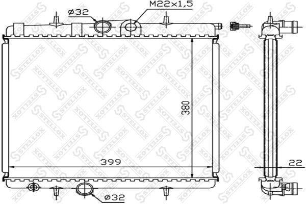 Oil Cooler Peugeot: 1025122SX Stellox Engine cooling radiator