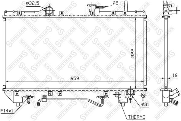 Oil Cooler Toyota: 1025154SX Stellox Engine cooling radiator