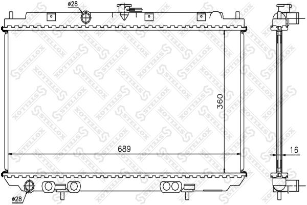 Stellox 10-25167-SX Engine cooling radiator 1025167SX 1025167SX Stellox Engine cooling radiator