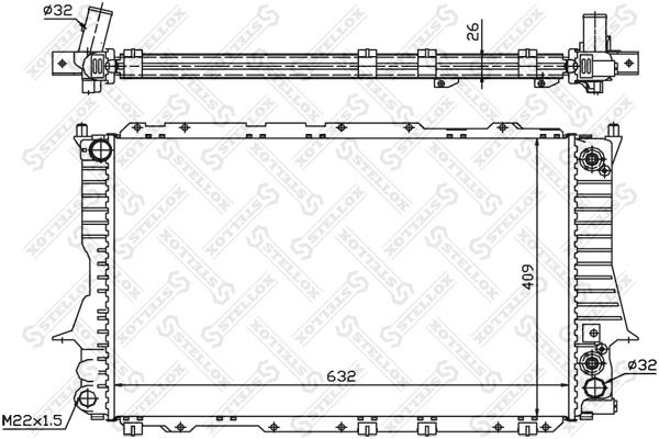 Oil Cooler Audi 100: 1025181SX Stellox Engine cooling radiator
