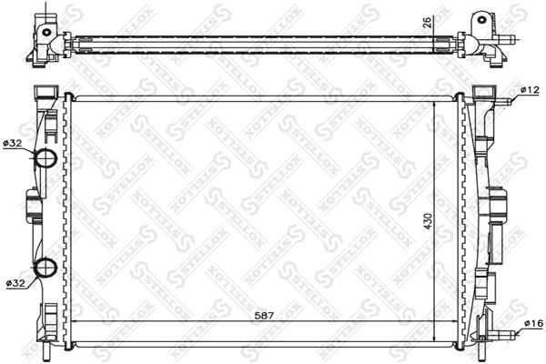 1025183SX Stellox Engine cooling radiator