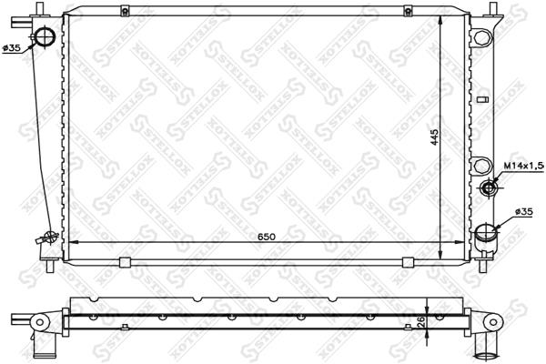 Stellox 10-25184-SX Engine cooling radiator 1025184SX 1025184SX Stellox Engine cooling radiator