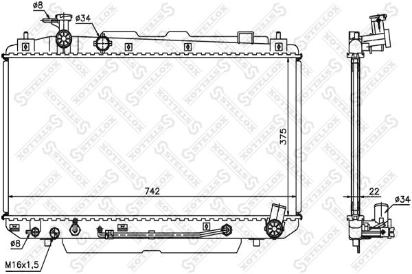 Oil Cooler Toyota Rav 4: 1025185SX Stellox Engine cooling radiator