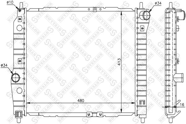 Oil Cooler Daewoo: 1025193SX Stellox Engine cooling radiator