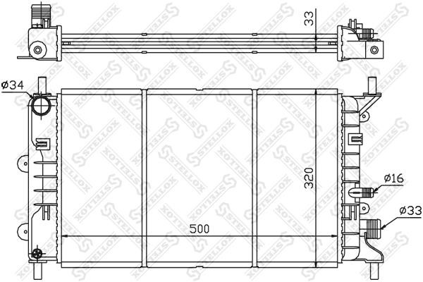 1025213SX Stellox Engine cooling radiator