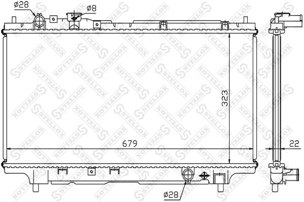 Stellox 10-25217-SX Engine cooling radiator 1025217SX 1025217SX Stellox Engine cooling radiator
