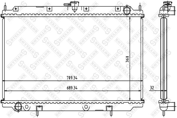 Stellox 10-25222-SX Engine cooling radiator 1025222SX 1025222SX Stellox Engine cooling radiator