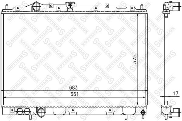 Oil Cooler Mitsubishi: 1025258SX Stellox Engine cooling radiator