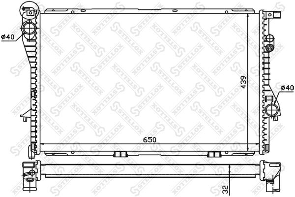 1025289SX Stellox Engine cooling radiator