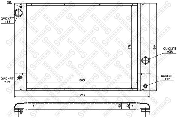 1025337SX Stellox Engine cooling radiator