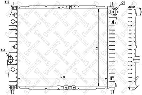 Oil Cooler Daewoo Kalos: 1025341SX Stellox Engine cooling radiator