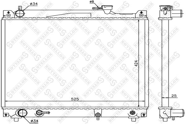 1025360SX Stellox Engine cooling radiator