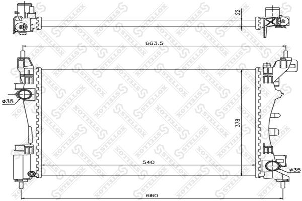 Oil Cooler Fiat Qubo: 1025366SX Stellox Engine cooling radiator
