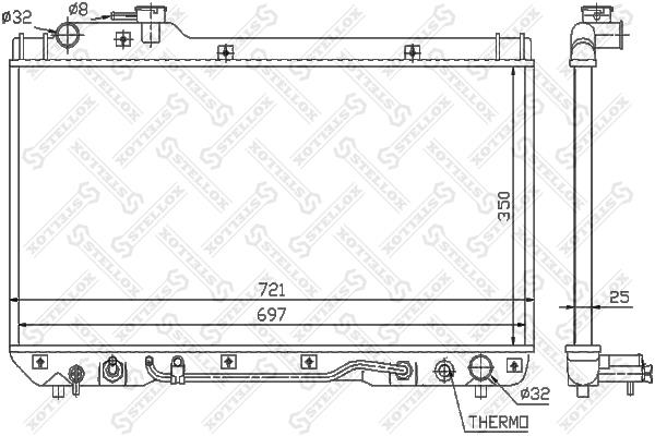 Stellox 10-25378-SX Engine cooling radiator 1025378SX 1025378SX Stellox Engine cooling radiator