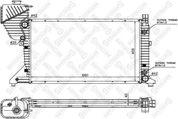 Stellox 10-25403-SX Engine cooling radiator 1025403SX 1025403SX Stellox Engine cooling radiator