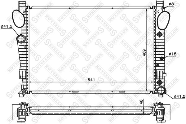 Stellox 10-25426-SX Engine cooling radiator 1025426SX 1025426SX Stellox Engine cooling radiator