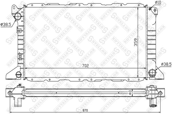 Stellox 10-25428-SX Engine cooling radiator 1025428SX 1025428SX Stellox Engine cooling radiator
