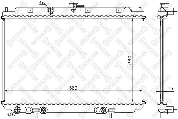 Oil Cooler Nissan: 1025442SX Stellox Engine cooling radiator