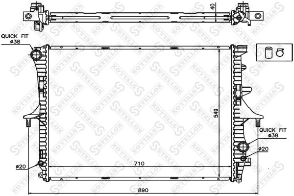 Stellox 10-25445-SX Engine cooling radiator 1025445SX 1025445SX Stellox Engine cooling radiator