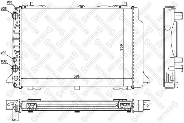 Oil Cooler Audi Cabriolet: 1025536SX Stellox Engine cooling radiator