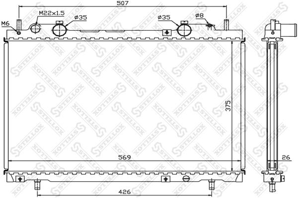 Oil Cooler Fiat Marea: 1025692SX Stellox Engine cooling radiator