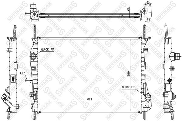 Stellox 10-25779-SX Engine cooling radiator 1025779SX 1025779SX Stellox Engine cooling radiator