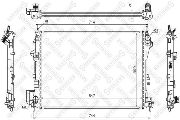 Oil Cooler Saab 9-3: 1026002SX Stellox Engine cooling radiator