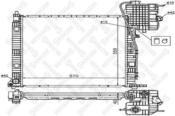 Stellox 10-25872-SX Engine cooling radiator 1025872SX 1025872SX Stellox Engine cooling radiator