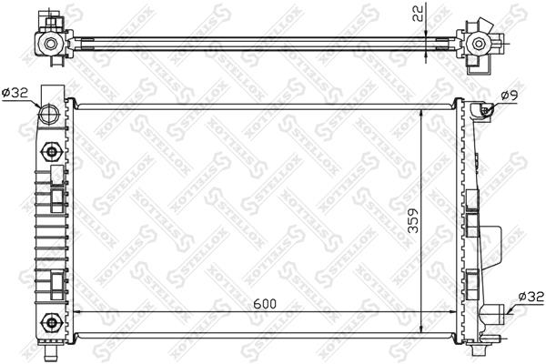 Stellox 10-25932-SX Engine cooling radiator 1025932SX 1025932SX Stellox Engine cooling radiator