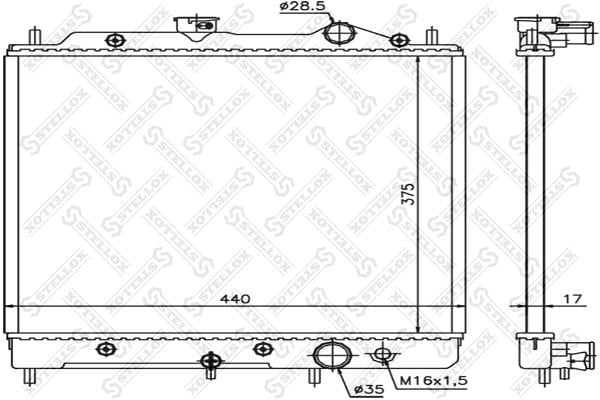 Oil Cooler Proton: 1025941SX Stellox Engine cooling radiator