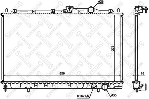 Oil cooler heat exchanger Mitsubishi: 1025950SX Stellox Engine cooling radiator